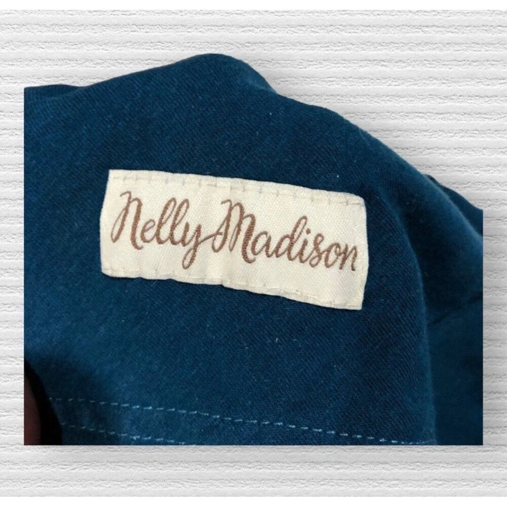 Nelly Madison 4 Long Sleeve Green Blue Dress